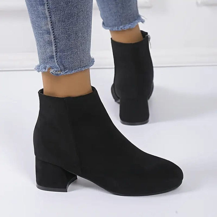 Fanya - Botines de Tacón Cuadrado Chic
