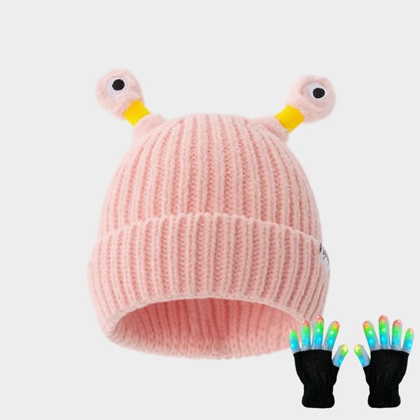 GlowTots - Gorro De Invierno Para Padres e Hijos de Un Simpático Monstruito Brillante