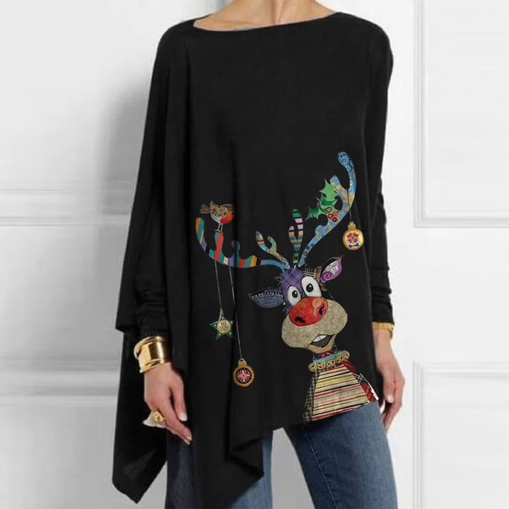 Jinte -  Casual Top Cuello Bota Negro