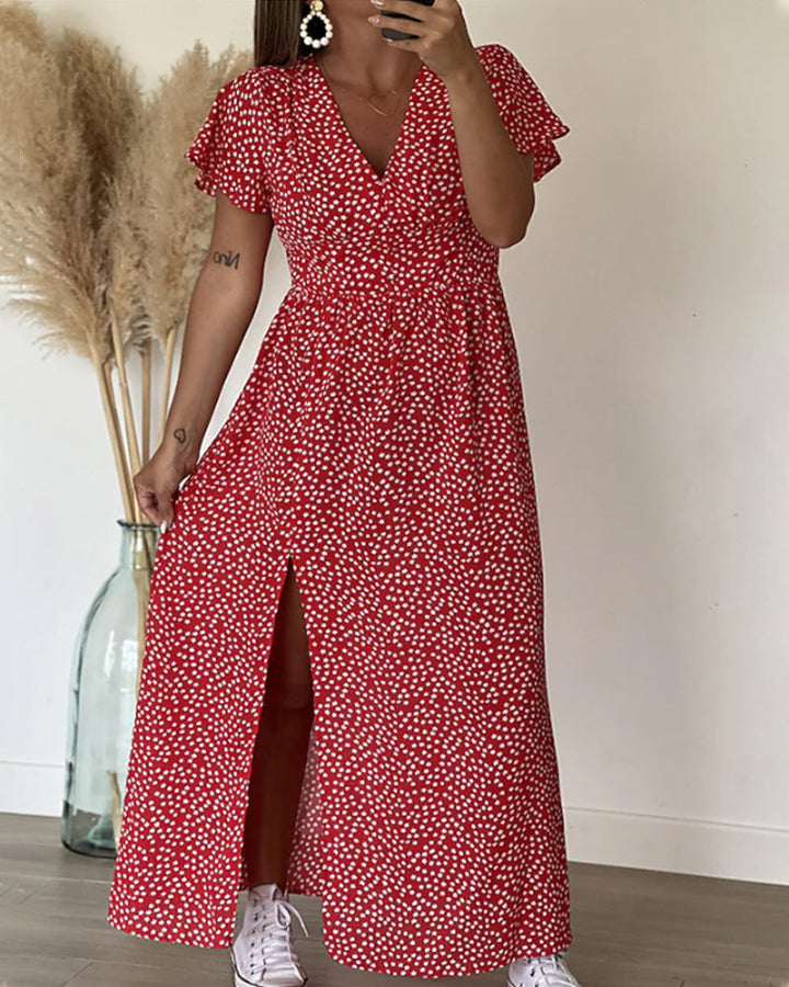 Lucienne - Maxivestido Estampado con Cuello en V
