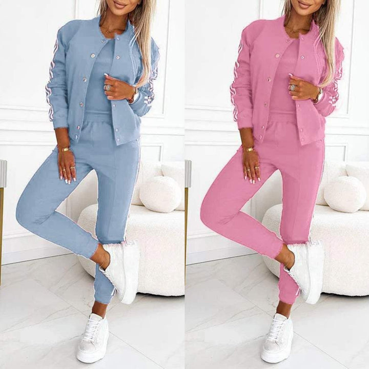 Kendra - Cuello Redondo Chaqueta Y Pantalón Juego de 3 Piezas