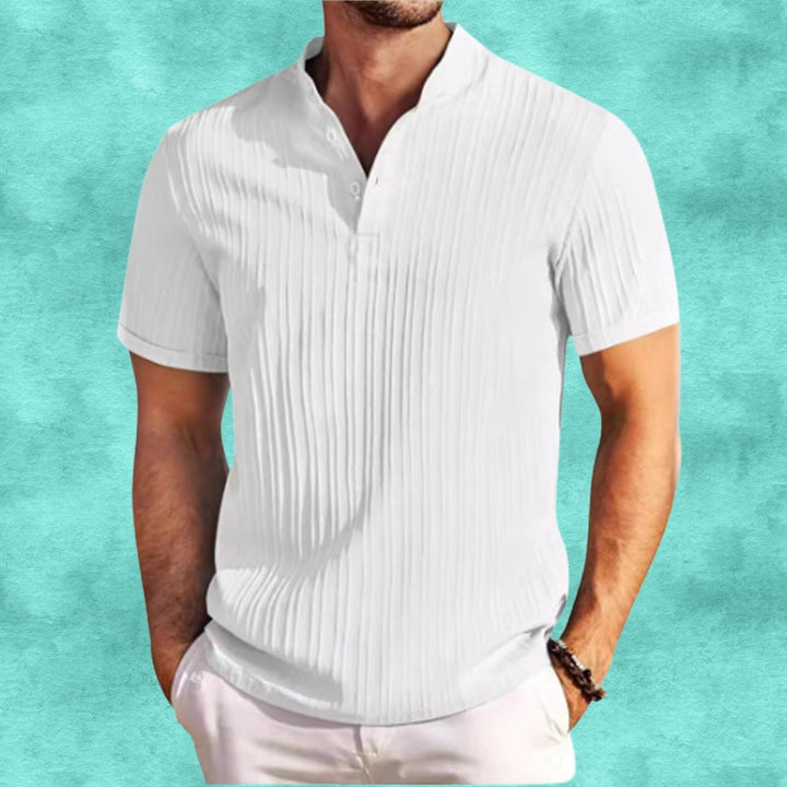 Tomasz - Camisa Informal De Lino a Rayas Con Botones