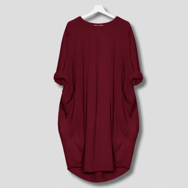 Nathalie - Vestido Midi Cuello Redondo