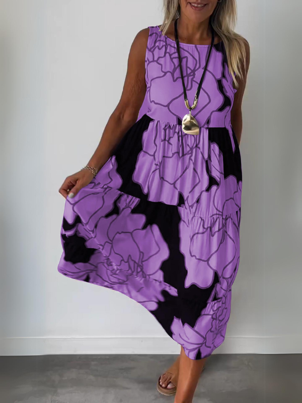 Hertha - Vestido sin Mangas Estampado Wanda