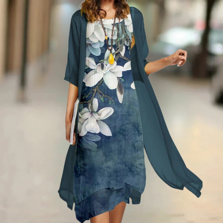 Nasira - Vestido Largo de Algodón con Cuello Alto