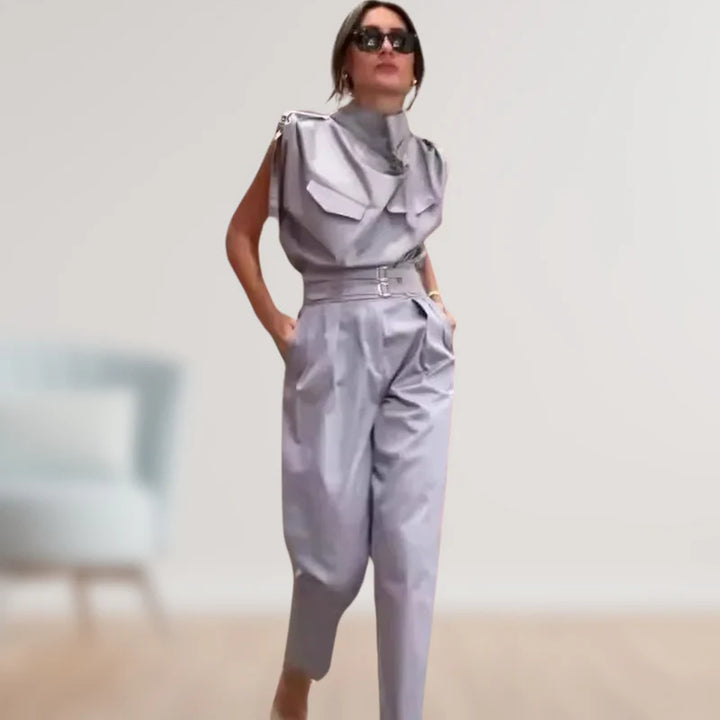 Reinhild - Conjunto De Dos Piezas De Blusa y Pantalón
