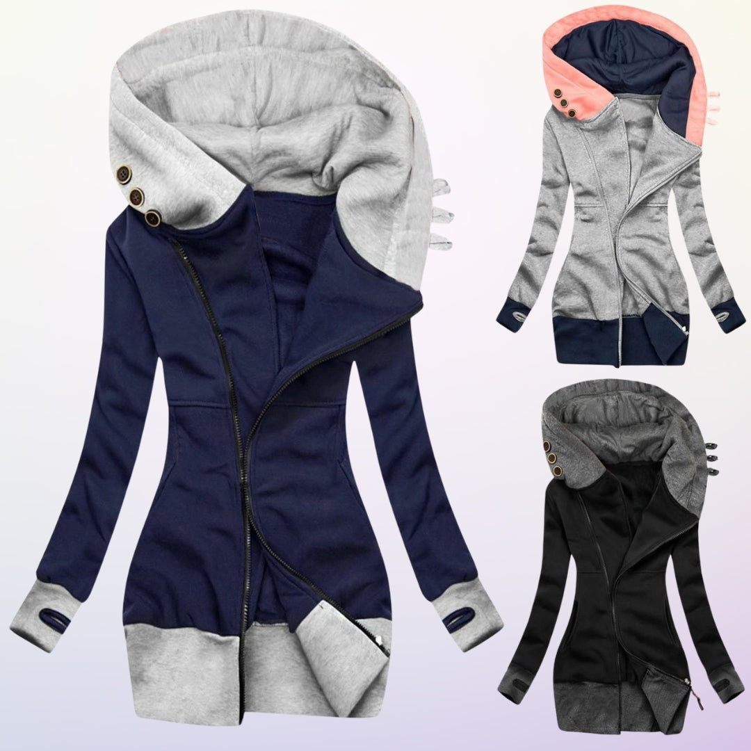 Zelma - Chaqueta de Manga Larga Con Cremallera
