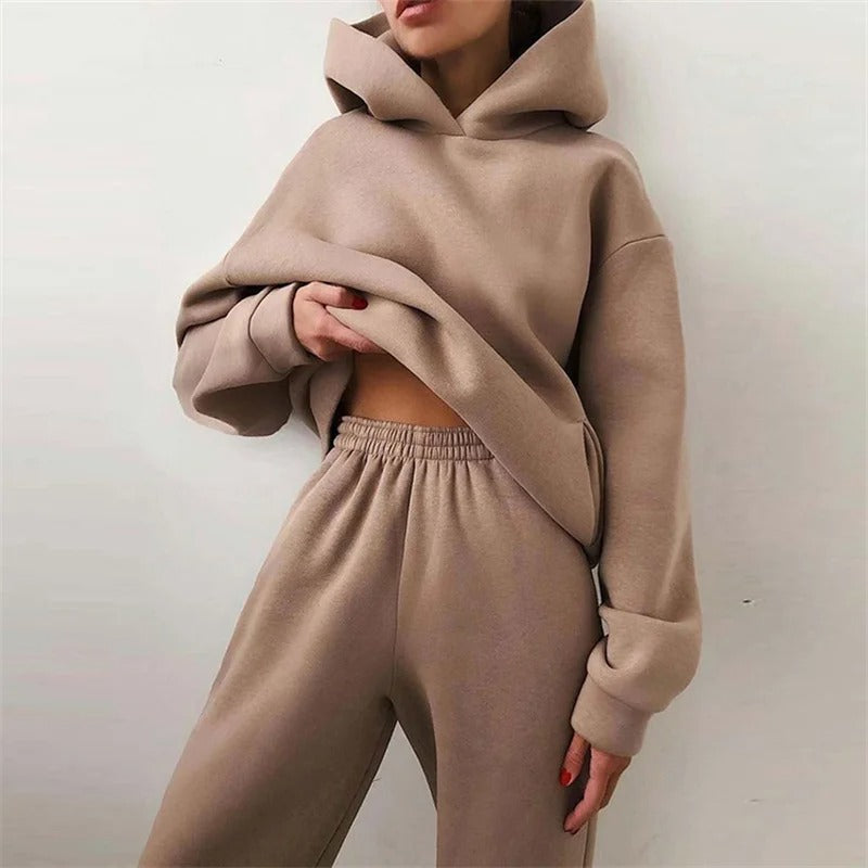 Yoselin - Conjunto de dos Piezas con Sudadera con Capucha talla Grande y Cálida