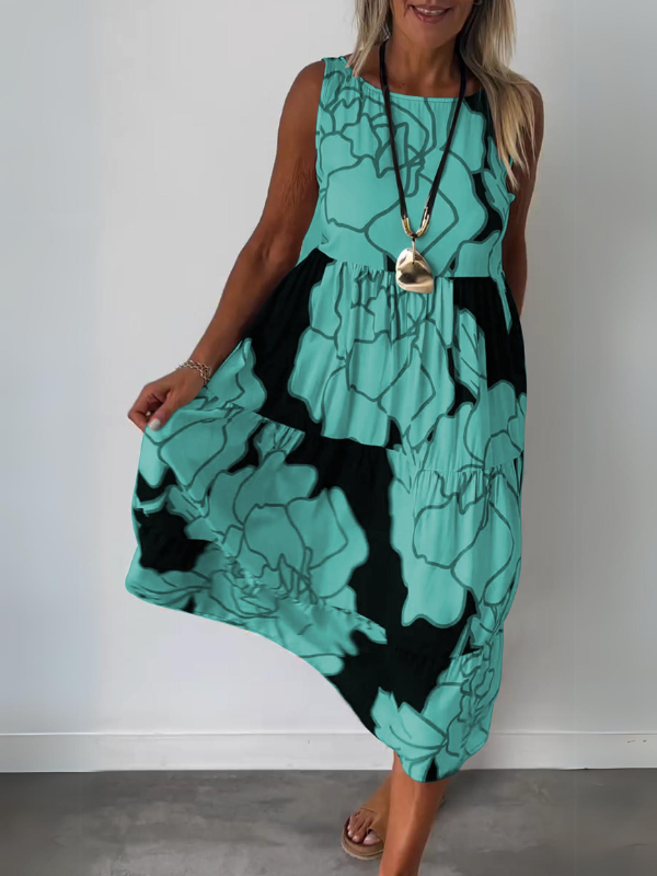 Hertha - Vestido sin Mangas Estampado Wanda