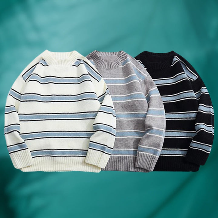 Lidia - Cuello Redondo A Rayas Jersey