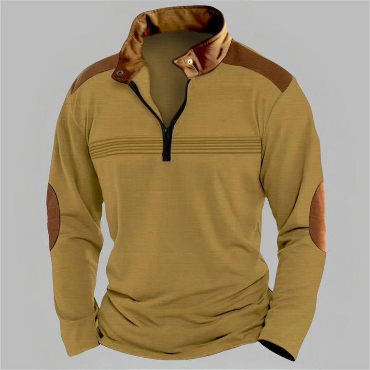 Nael - Cómodo Polo Camisa De Manga Larga