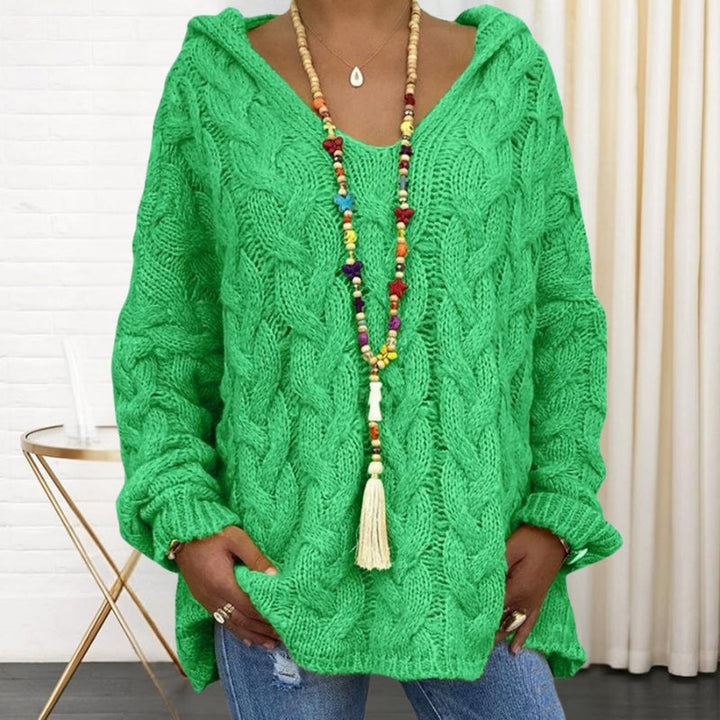 Marisa -  Manga Larga Cuello en V Sudadera con Capucha
