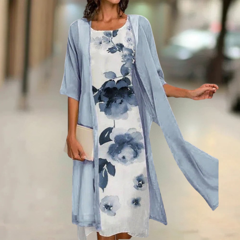 Nasira - Vestido Largo de Algodón con Cuello Alto