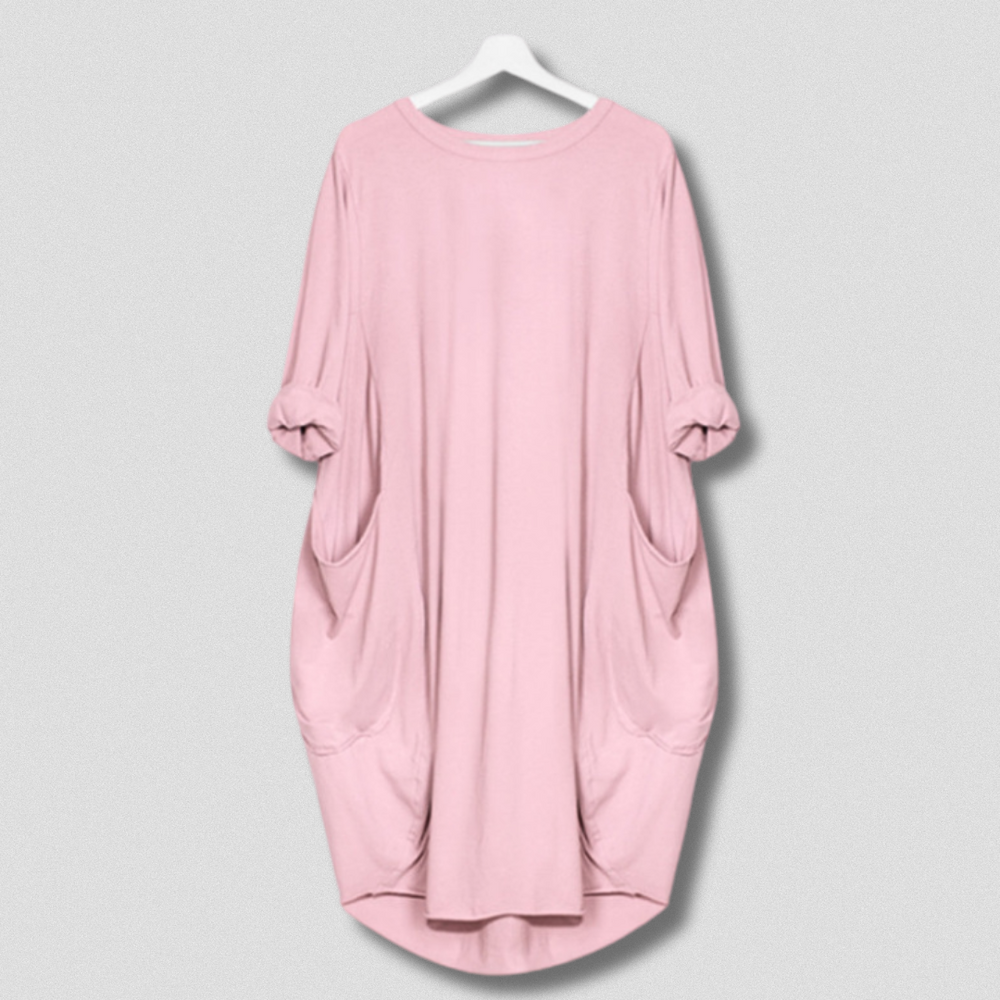 Nathalie - Vestido Midi Cuello Redondo
