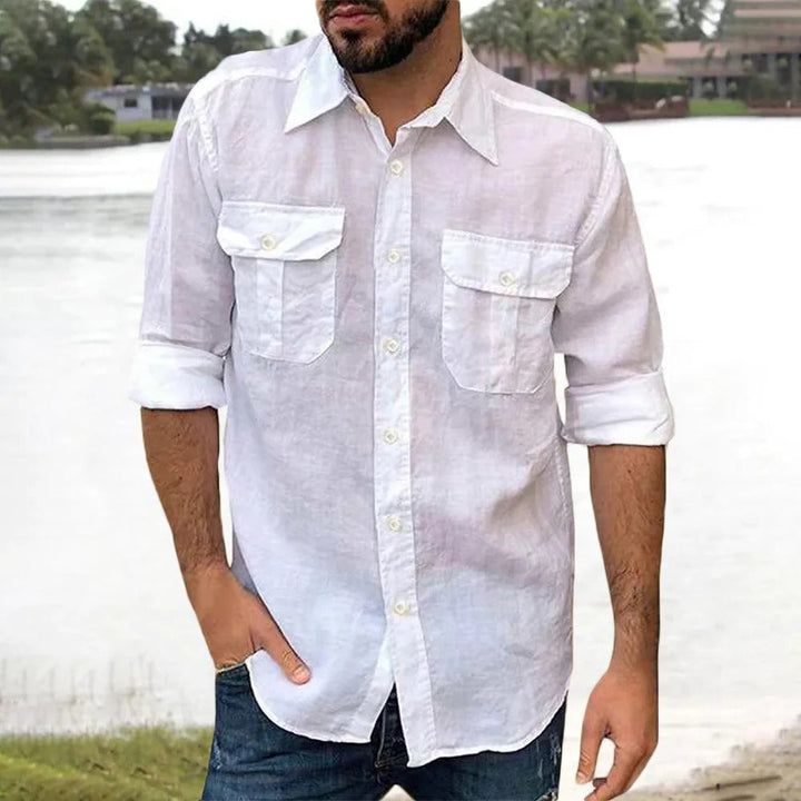Yunus - Camisa de Manga Larga con Doble Bolsillo