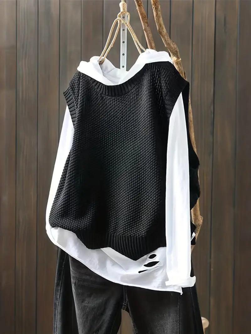 Ramona - Jersey de Punto Con Cuello Redondo