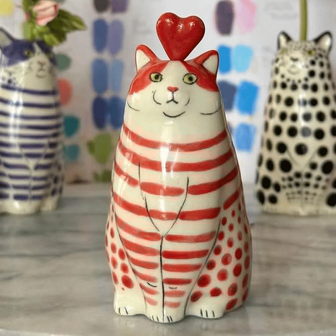 CatCraze - Colección de Jarrones con Gatos Pintados a Mano