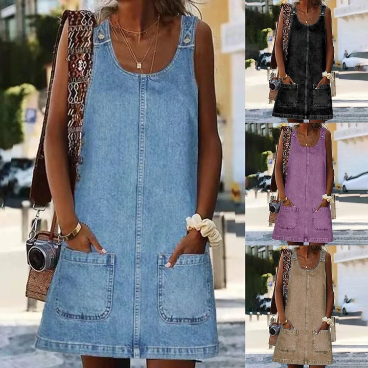 Otylia - Minivestido Cómodo con Hombros Anchos
