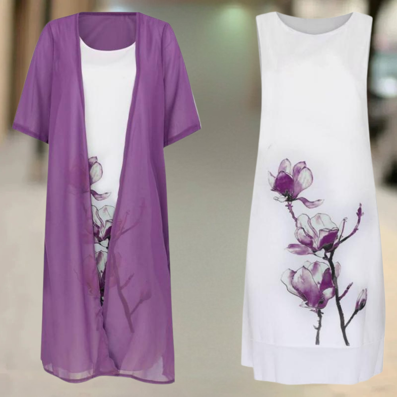 Nasira - Vestido Largo de Algodón con Cuello Alto