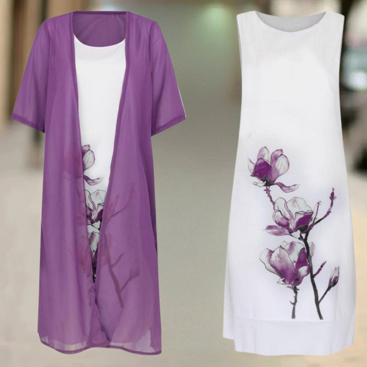 Nasira - Vestido Largo de Algodón con Cuello Alto