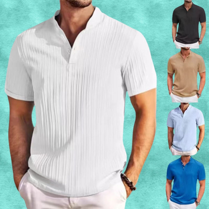 Tomasz - Camisa Informal De Lino a Rayas Con Botones