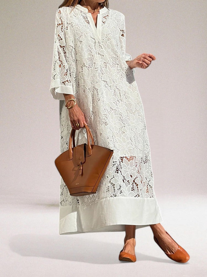 Hafina - Vestido Largo de Encaje Lujoso