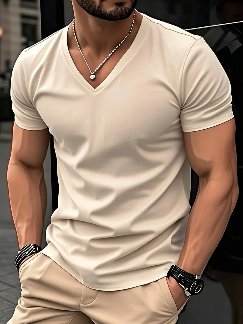 Fraga - Camiseta Elegante De Manga Corta