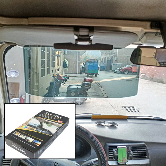 VisionClear - Parasol Universal Para Coche Con Protección Antideslumbrante Polarizada