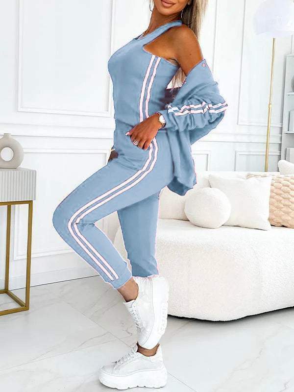 Kendra - Cuello Redondo Chaqueta Y Pantalón Juego de 3 Piezas