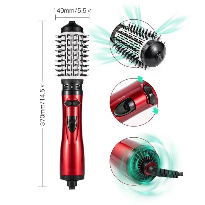 CurlFlow - Plancha de Aire Caliente y Secador Giratorio 2 en 1