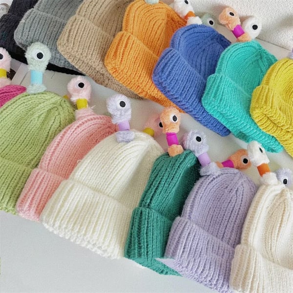 GlowTots - Gorro De Invierno Para Padres e Hijos de Un Simpático Monstruito Brillante