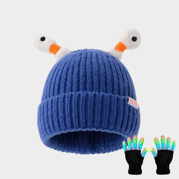 GlowTots - Gorro De Invierno Para Padres e Hijos de Un Simpático Monstruito Brillante
