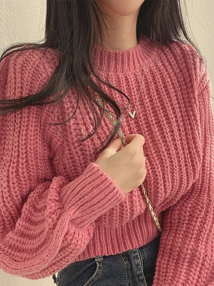 Kalina - Tops Sueltos de Punto Vintage de Manga Larga