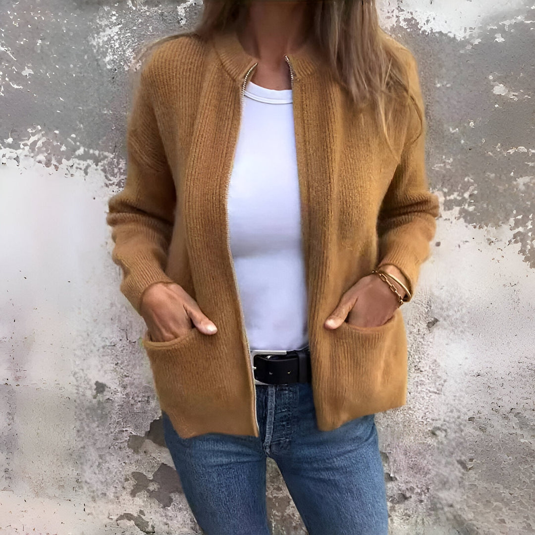 Marcia - Cálido Cárdigan Con Cremallera