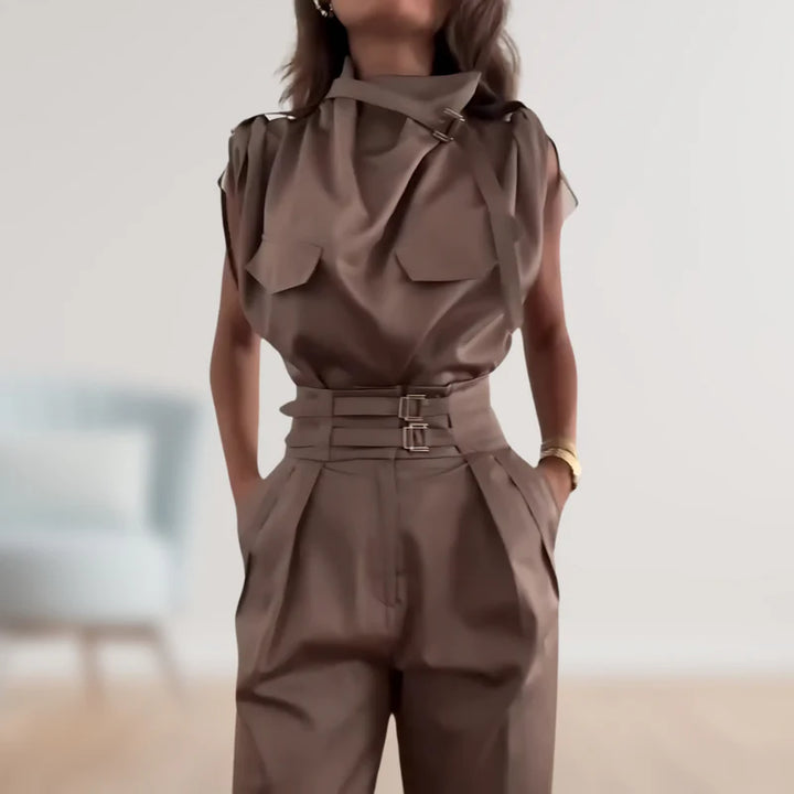 Reinhild - Conjunto De Dos Piezas De Blusa y Pantalón