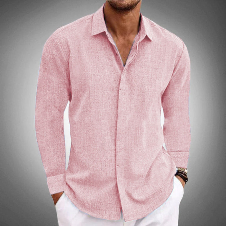 Diether - Camisa de Lino de Manga Larga