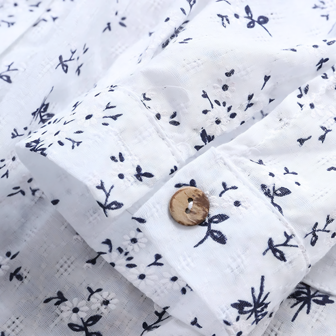 Prisca - Camisa Blusa Floral de Manga Larga