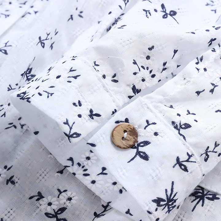 Prisca - Camisa Blusa Floral de Manga Larga