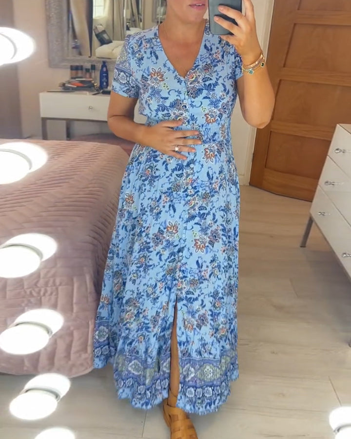 Wibia - Vestido con Estampado Floral y Cuello en V