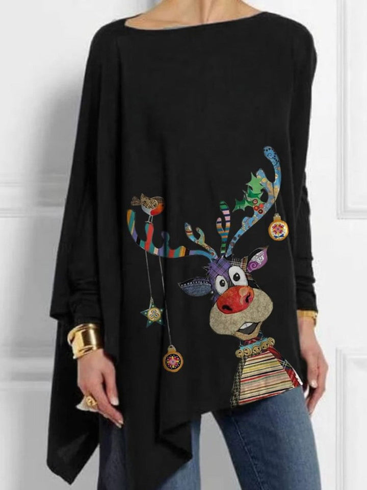 Jinte -  Casual Top Cuello Bota Negro