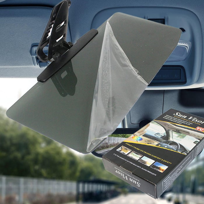 VisionClear - Parasol Universal Para Coche Con Protección Antideslumbrante Polarizada