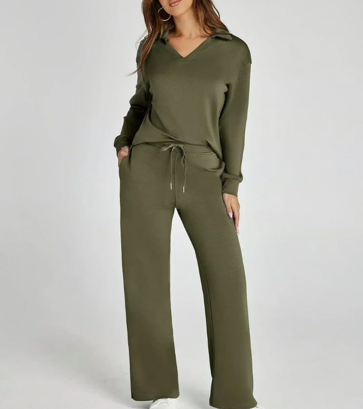 Zulema - Conjunto de Dos Piezas Con Pantalón Acampanado