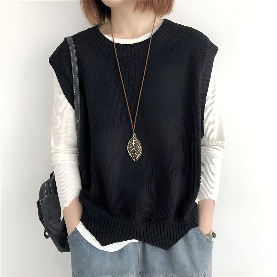 Ramona - Jersey de Punto Con Cuello Redondo