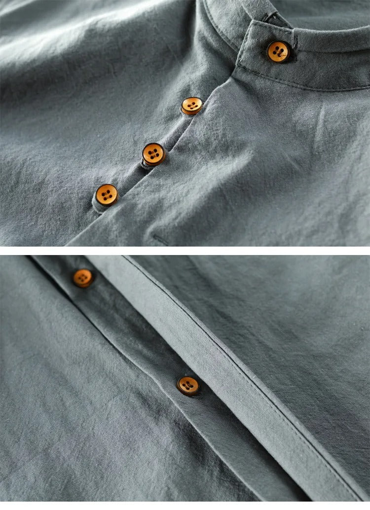 Tevin - Camisas Informales de Manga Larga