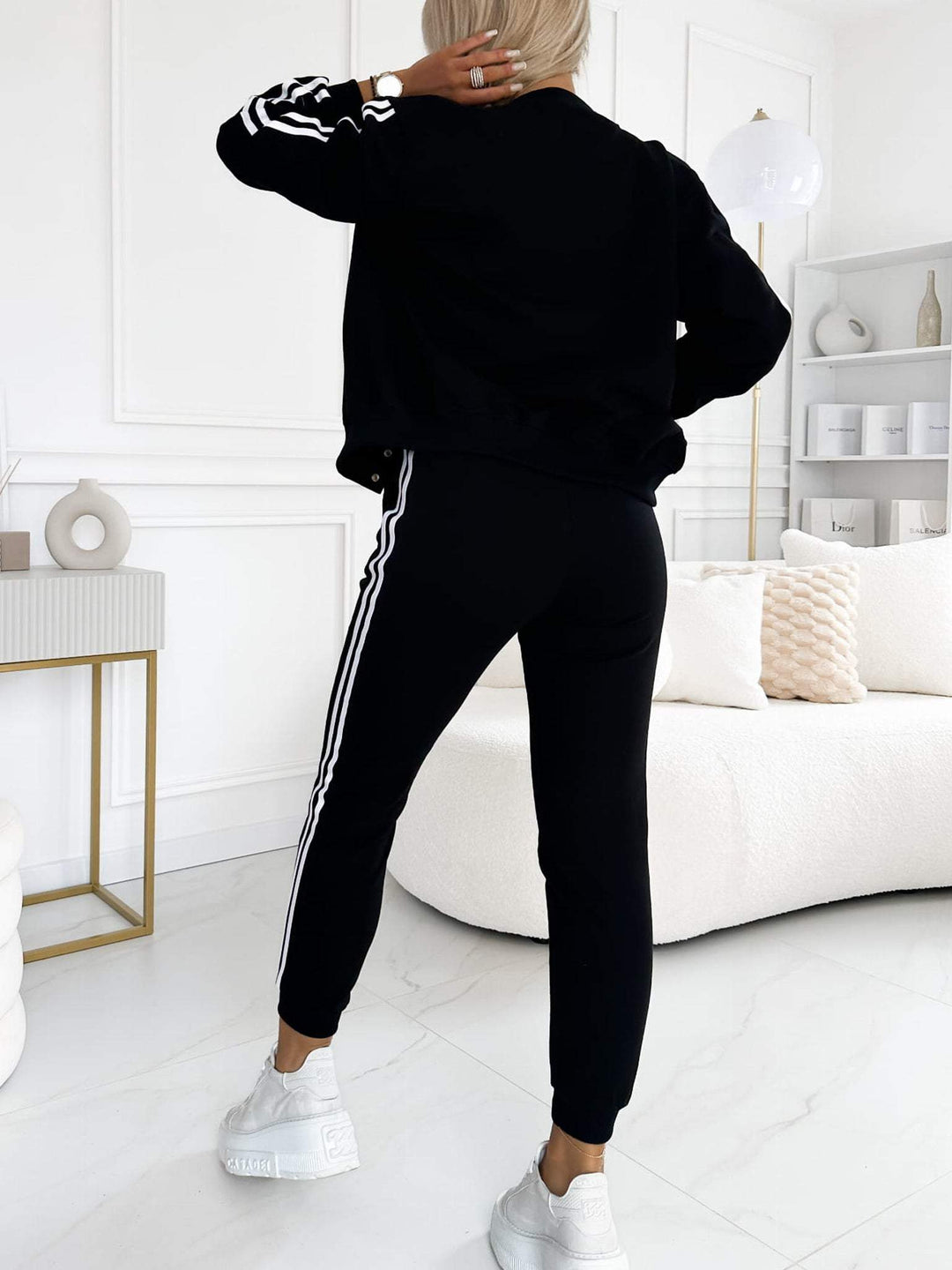 Kendra - Cuello Redondo Chaqueta Y Pantalón Juego de 3 Piezas