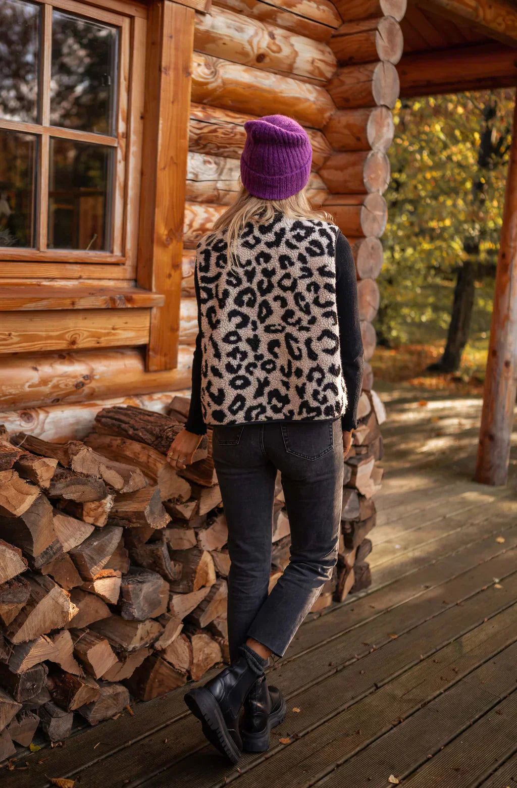 Astrd – Chaleco De Punto Con Estampado De Leopardo