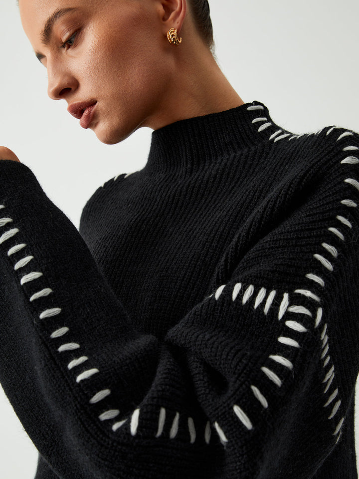 Marcella – Jersey De Cuello Alto Con Punto De Piqué