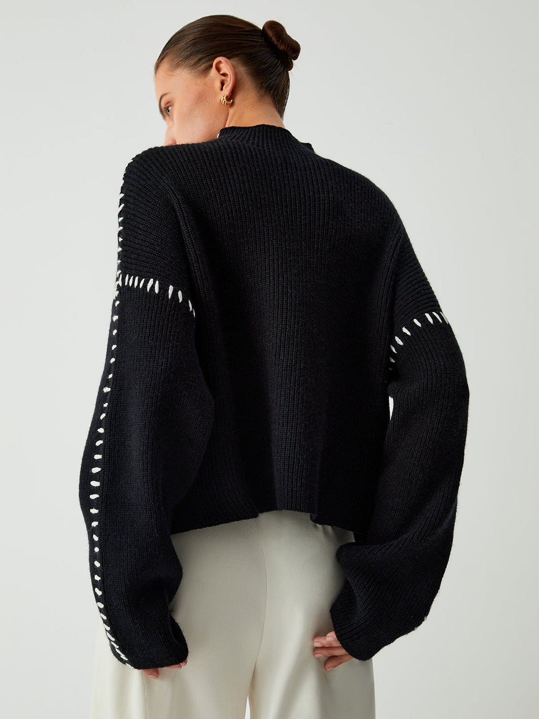 Marcella – Jersey De Cuello Alto Con Punto De Piqué