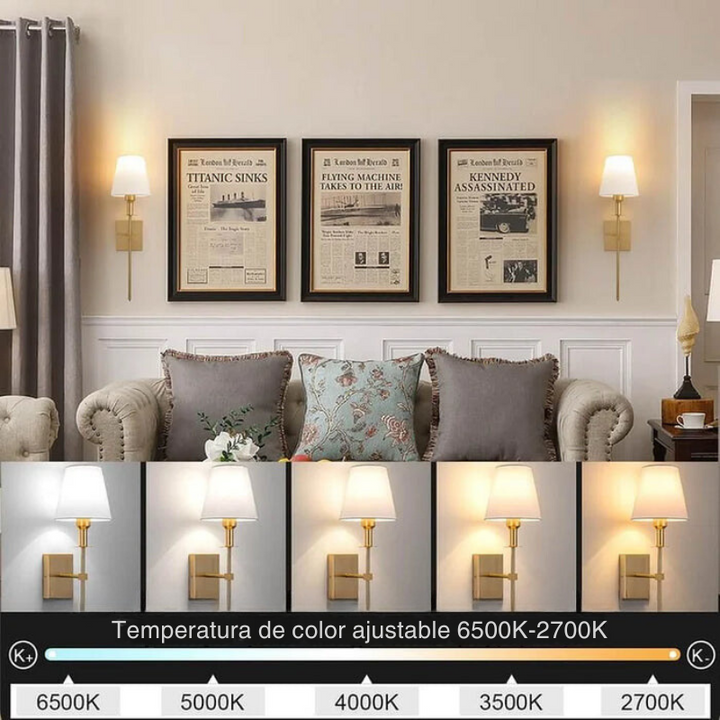 LumiGlow - Lámpara De Pared Inalámbrica Recargable ( 2 Paquetes )