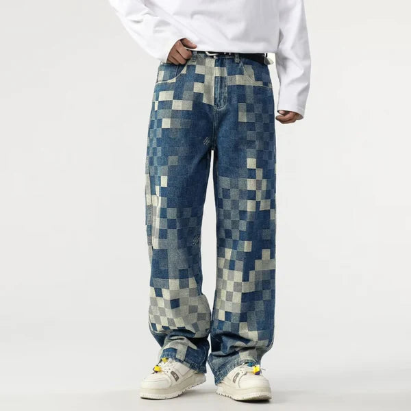 Sampson -  Pantalones Anchos con Estampado Pixelado